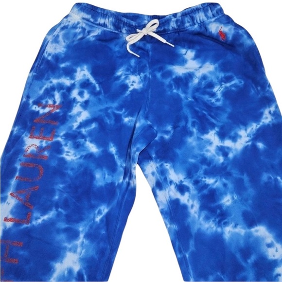 POLO Ralph Lauren Blue Marble Joggers Sweatpants Casual Pants Women's Small NWT - Picture 5 of 7